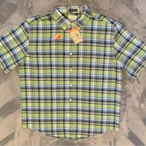 St. John's Bay Green and Blue Casual Button Down Shirt